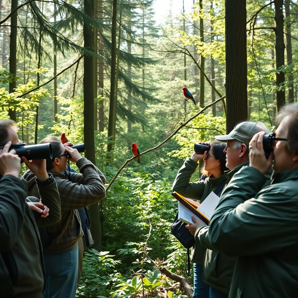 Beautiful birdwatching scene