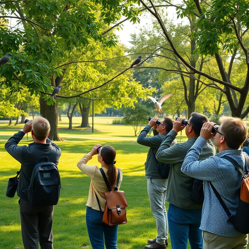 Birdwatching in nature