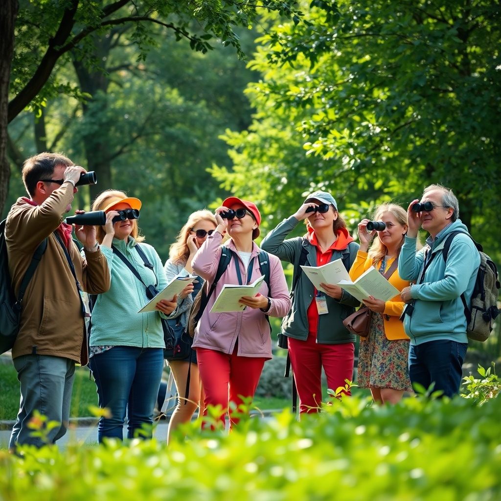 Birdwatching in nature
